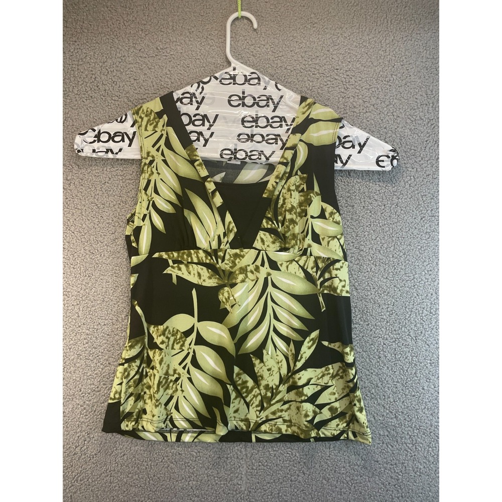JKLA California Green Leaf‎ Stretch Work Wear Sleeveless Top